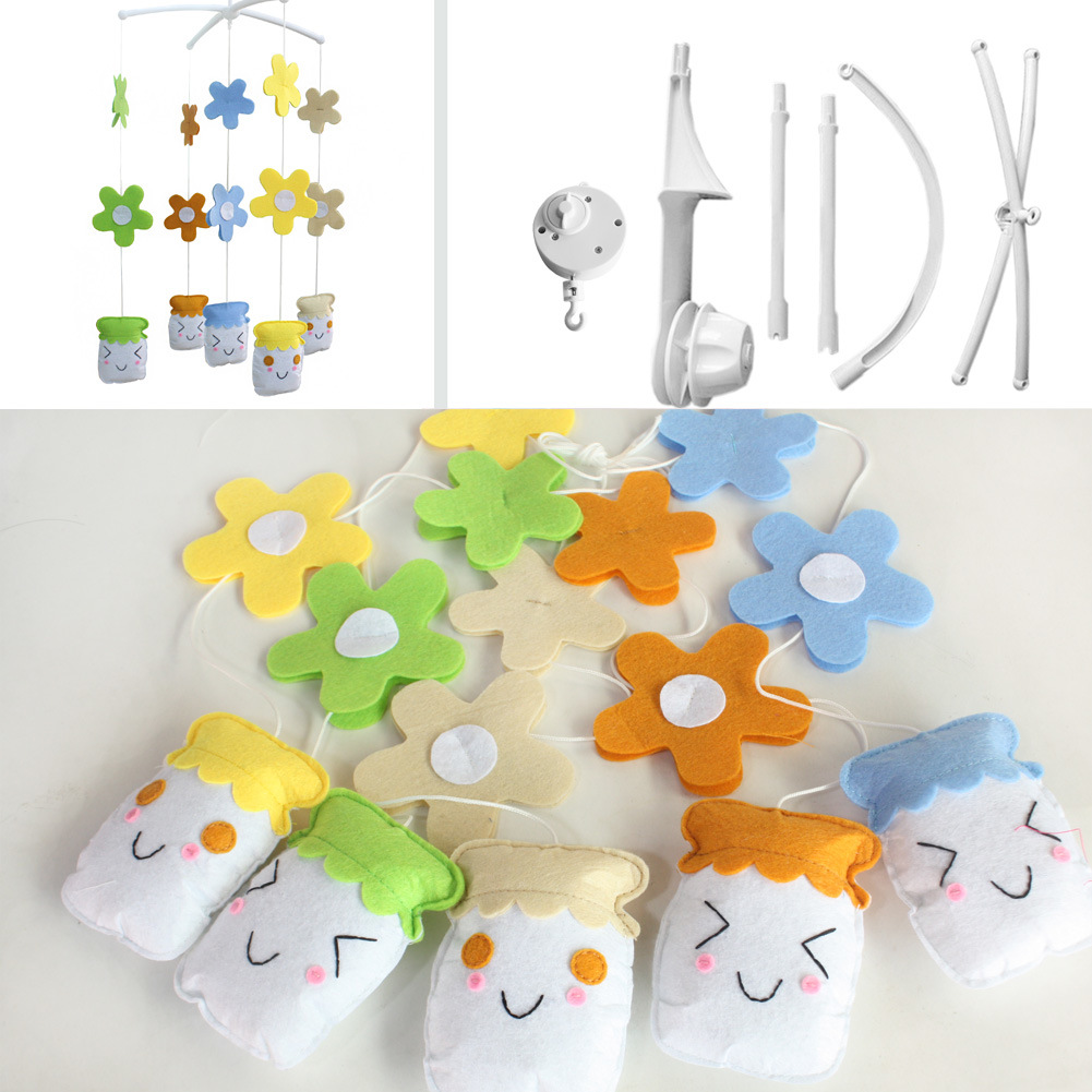 Cute Baby Crib Mobile Nursery Decor Musical Crib Mobile for Girls Boys Baby Shower Gift Baby Mobile; Colorful Milk